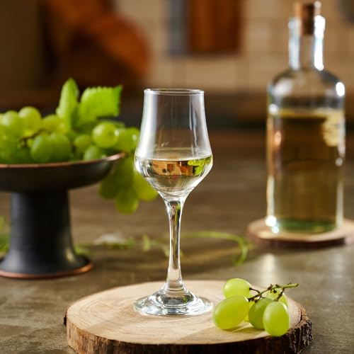 Set of 6 - Grappa Glasses 13,5cl / 4,5oz - Shot - Liqueur - Glasses with Stem - Dishwasher Safe - Image 4