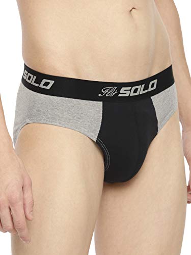 Image of SOLO Mens NEO-Tech Jersey Fabric - Ultra Soft Cotton Stretch Brief - Contrast Modern Contour Pouch - Rockstar Design (Pack of 5)