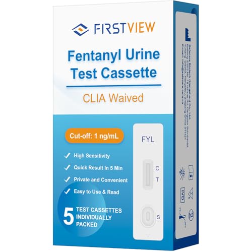 Fentanyl Test Strips (5 Pack) - Fast Test to Ensure Drug Safety, 99% Accurate with Results Read in 5-8 Minutes - Overdose Prevention, harm Reduction Kits, Home use and on-The-go