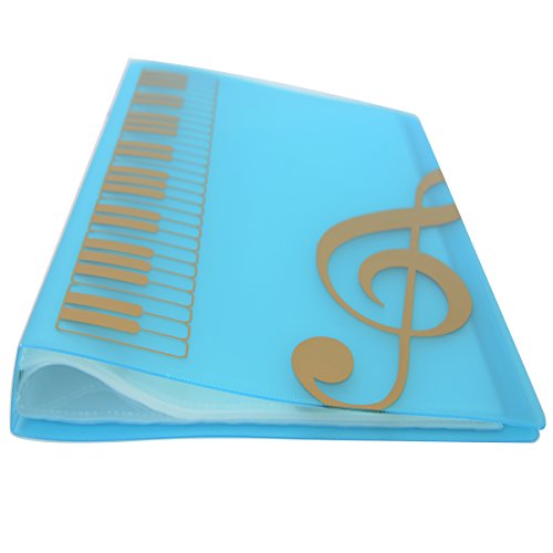 WOGOD Music Sheet File Paper Documents Storage Folder Holder Plastic.A4 Size,40 Pockets (Blue)