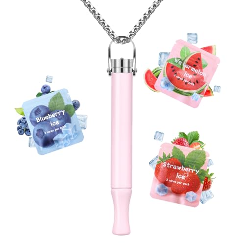 CARITATE Einstellbare Rauchfrei-Halskette zur Rauchentwöhnung - Nikotinfreie Raucherentwöhnung Kette mit Geschmack Filter Widerstand Vaporless Hilfsmittel zum Rauchen für Erwachsene, Rosa