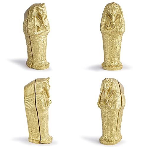 Image of Aquarium Mummy Gold Coffin Decorations Egypt Fish Reptile Turtle Tank Decor Ornament Pet Gold