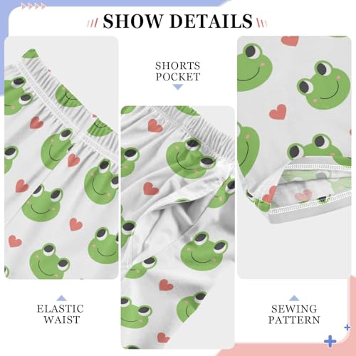 Funny Frog Love Boys Long Pants Soft Trousers Elastic Waist Kids Lounge Bottoms with Pockets S-XL4