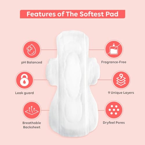 Image of LAIQA Ultra Soft Moderate Flow Sanitary Pads for Women| 60 Large Premium Pads with 60 Disposable Bag + 4 Free Pantyliners|Made with Natural Fibers|Rash-Free Pads with 4 wings|No Chlorine|No Fragrance