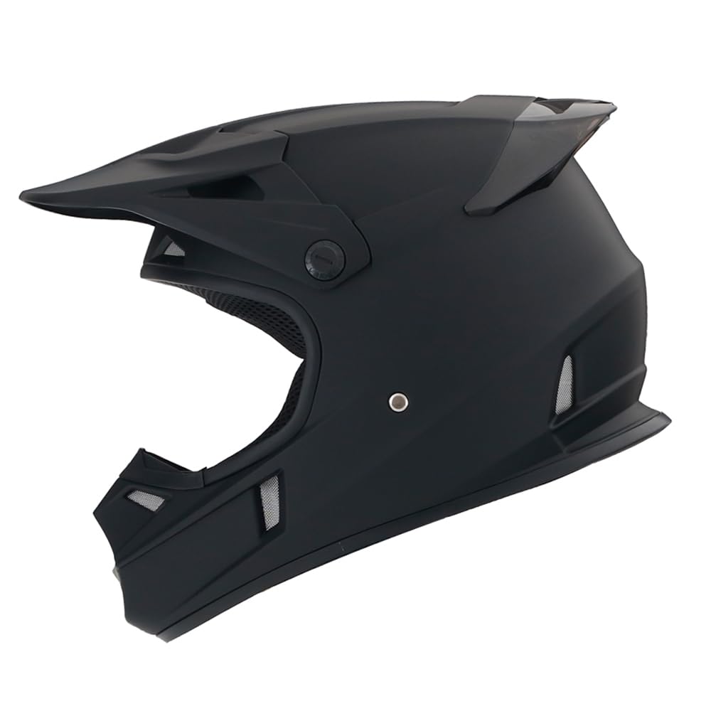 Woljay Motocross Dirt Bike Helmet Off-Road Street BMX MX Full Face Helmets for Unisex-Adult Youth Kids DOT (Matte Black,M)