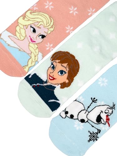 Yellow Bee Disney Frozen Elsa, Anna & Olaf Design Cotton Socks -for Girls,Multi-pack of-3 - Image 3 thumbnail