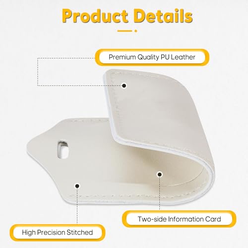 Image of Travelambo 8 Pack Leather Luggage Travel Bag Tags(Ivory)