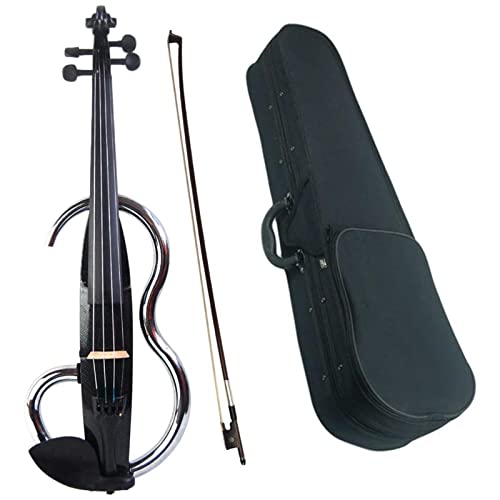 Violín para Adultos Kit de violín eléctrico silencioso 4/4 de Madera Maciza de Color de tamaño Completo con Accesorios de ébano Arco de Madera de Brasil (Color : 02)