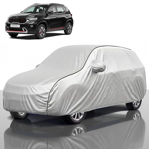 Image of Kayme Compatible with Silver Sonet Car Cover Waterproof Car Body Cover for All Weather Proof & Full Bottom Elastic, Triple Stitching with 100% Nail Proof Cover