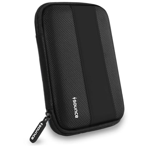 Sounce Rugged Hard Drive Case for 2.5-inch, Hard Disk Case, EVA Disk Pouch, External Hard Disk Cover, Portable Storage Shell for Gadget Hard Disk USB Cable Mobile Charger Earphone, Waterproof (Black)