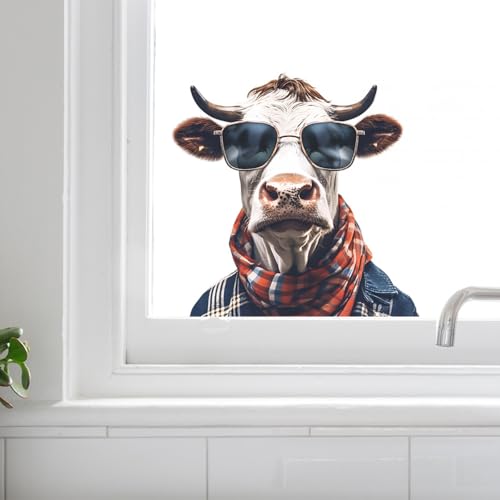 Vinilo decorativo 3D vaca estilizada para pared infantil miniatura 3