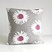 Biała i różowa stokrotka w szarym kolorze - poszewki na poduszki ozdobne ręcznie wykonane wygodne płócienne poszewki na poduszki miękka poduszka rodzinna dekoracja do domu na sofę do biura salonu sypialni 30 cm x 30 cm