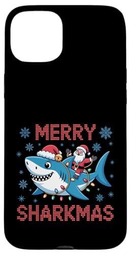 Merry Sharkmas T^V[N ʔ zf[ NX}X AO[Z[^[ X}zP[X iPhone 15 Plus p