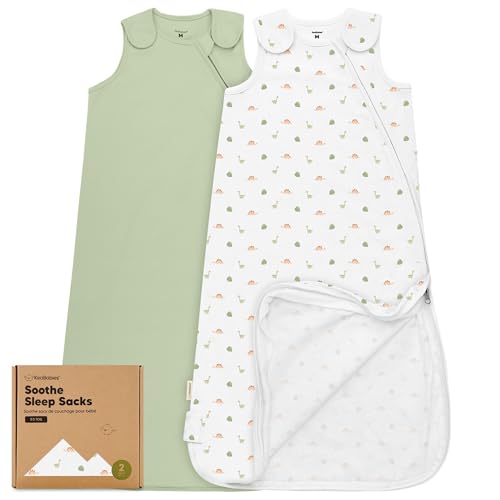 Image of 2-Pack Organic Baby Sleep Sacks, 100% Cotton - Soft & Breathable 0.5TOG Baby Wearable Blanket, Toddler Sleeping Sack 6-18 months, Easy to Wear Transitional Swaddles for Newborns, Infants(Roarsome, M)