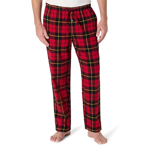 Image of Amazon Essentials Men's 100% Cotton Flannel Sleep Pant, Relaxed Fit Lounge Pants with Elastic Waist and Drawstring