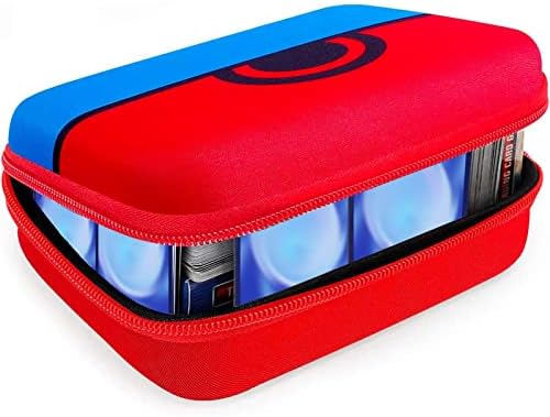Comecase Trading Card Storage Case - Hard-Shell Carrying Holder Bag for PMTCG, Magic MTG, for SKYJO Card Game & More - Holds 400+ Cards - Great Gift for Boys & Girls - Red