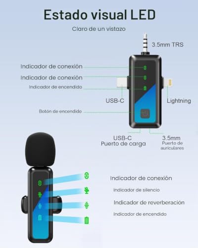 Micrófono lavalier inalámbrico para grabar vídeos perfectos con iPhone y Android 2