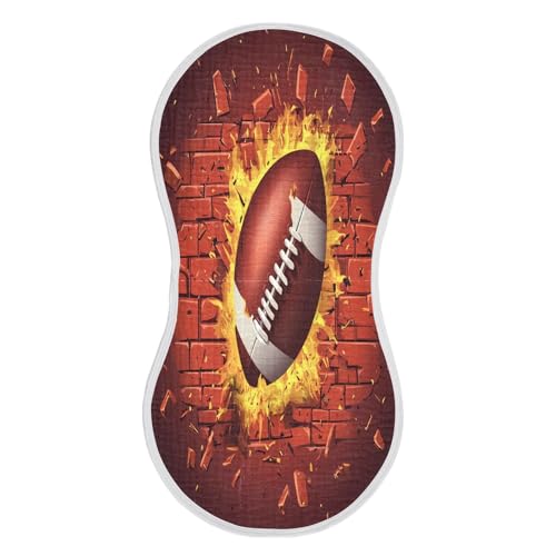 JUZIHAI 2Pack American Football Baby Burp Cloths Soft Cotton Burp Rags,Super Absorbent Burp Cloth Bag for Newborn Baby Boys/Girls