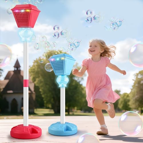 Máquina de burbujas de pie SUNGOOYUE recargable de 10 orificios con luces led 4