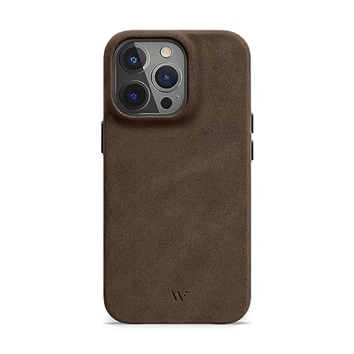WIIUKA Funda para iPhone 14 Pro, Piel de Alemania Extrafina, Premium para Teléfono Móvil, Qi, Marrón Vintage