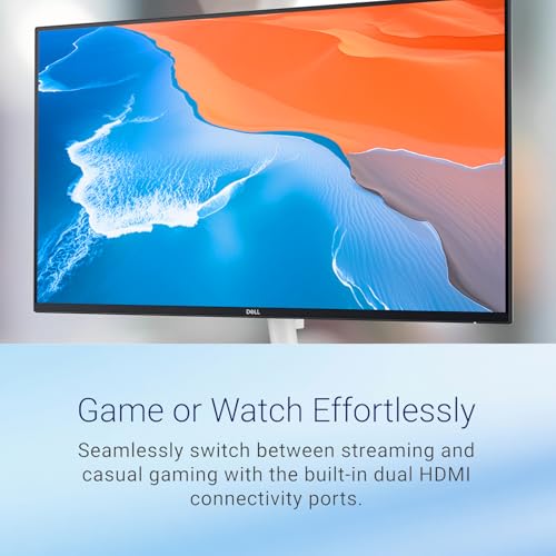 Image of Dell 27 inch QHD Computer Monitor, 2560x1440 IPS Display, 100Hz Refresh Rate, 1500:1 Contrast Ratio, Built-in Dual 5W Speakers, 4-Star Eye Comfort, Height /Tilt /Swivel /Pivot Adjustable Stand, Ash White
