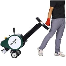 Portable 7-Ton Electric Log Splitter with Double Flywheel 2HP, 16A Horizontal Firewood Splitting Machine with Auto Return & Wheels for Firewood Processing, Home Forestry Black.