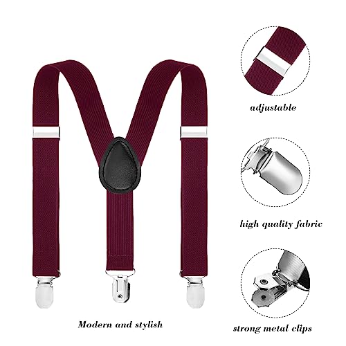 Image of Haysandy 6 Set Men Suspender and Bow Tie Set Bulk Pack Y Back Y Shape Adjustable Elastic Suspender for Adult Women