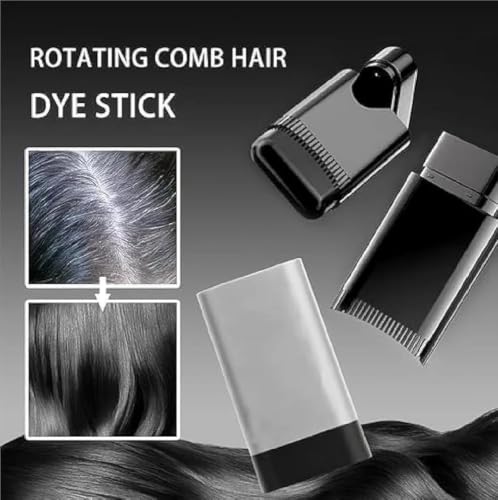 Image of 2-in-1 Instant Hair Color Stick with Built-In Comb | Waterproof, Sweat-Resistant Grey Hair Coverage | Safe Easy-Apply Dye for Women & Men | Black