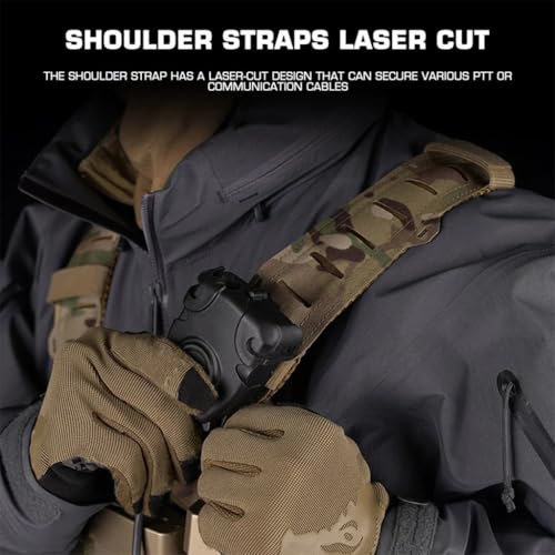 WLXW Tactical Chest Rig Vest Lightweight Molle M4 AR/A.K Magazine Pouch Holder Quick Release Zipper S.F Airsoft Chest Rig Vest With Padded Shoulder Straps For CS Hunting Military Wargame(WG) - Image 3