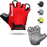Fahrradhandschuhe für Männer - MTB Handschuhe als Halbfinger Variante – Radsporthandschuhe für Rennrad und Mountainbike – Fahrrad Handschuhe für Herren und Damen (Red, M)