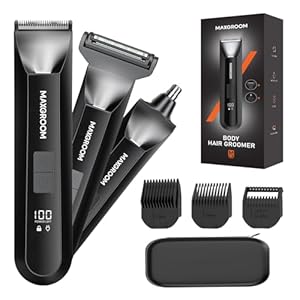 Intimrasierer Mann, MAXGROOM 3 IN 1 Rasierer Herren Elektrisch für Intimbereich, IPX7 Body Trimmer Herren, Nasenhaartrimmer Herren, Barttrimmer Herren Profi, Körperhaartrimmer Herren für Gesicht, Brust