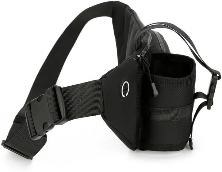 Waterproof Fanny Pack Waist Bag,Waist Pack for Women Men with Water Bottle Holder Hiking Fanny Pack for Outdoors Workout,Cycling,Dog Walking,Running Walking (Black) - Image 2