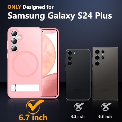 Image of SPIDERCASE Magnetic for Samsung Galaxy S24 Plus Case, [3 Stand Ways][ Military Grade Drop Protection] with Invisible Stand Shockproof Slim Case for Samsung Galaxy S24 Plus 6.7 inch, Pink