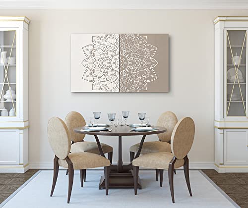 Mandala Wall Art Decor - Mandala Wall Decor Lotus Flower 24X40 - Bohemian Canvas Wall Art - Moroccan Mandala Art - Boho Wall Art Framed Picture Artwork For Living Room, Bedroom, Office & Home Decor #TOP1