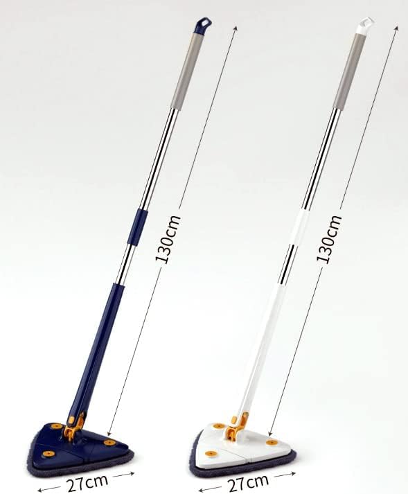 Miniatura 7 de Trapeador de limpieza ajustable giratorio de 360, nueva fregona de limpieza triangular con función automática de exprimir agua, fregona telescópica