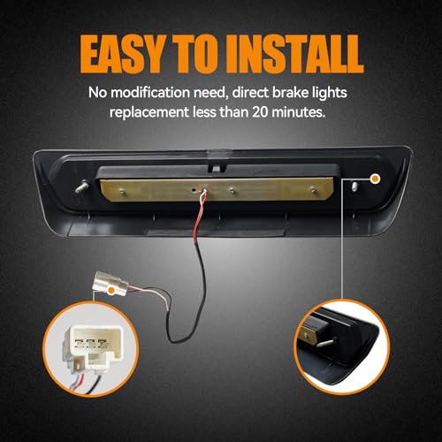 Image of Third 3rd Brake Light LED for 2007-2020 Toyota Tundra, High Mount Rear Brake Lights Assembly for 07-20 Tundra, Waterproof Center Cab Cargo Lamp Stop Light