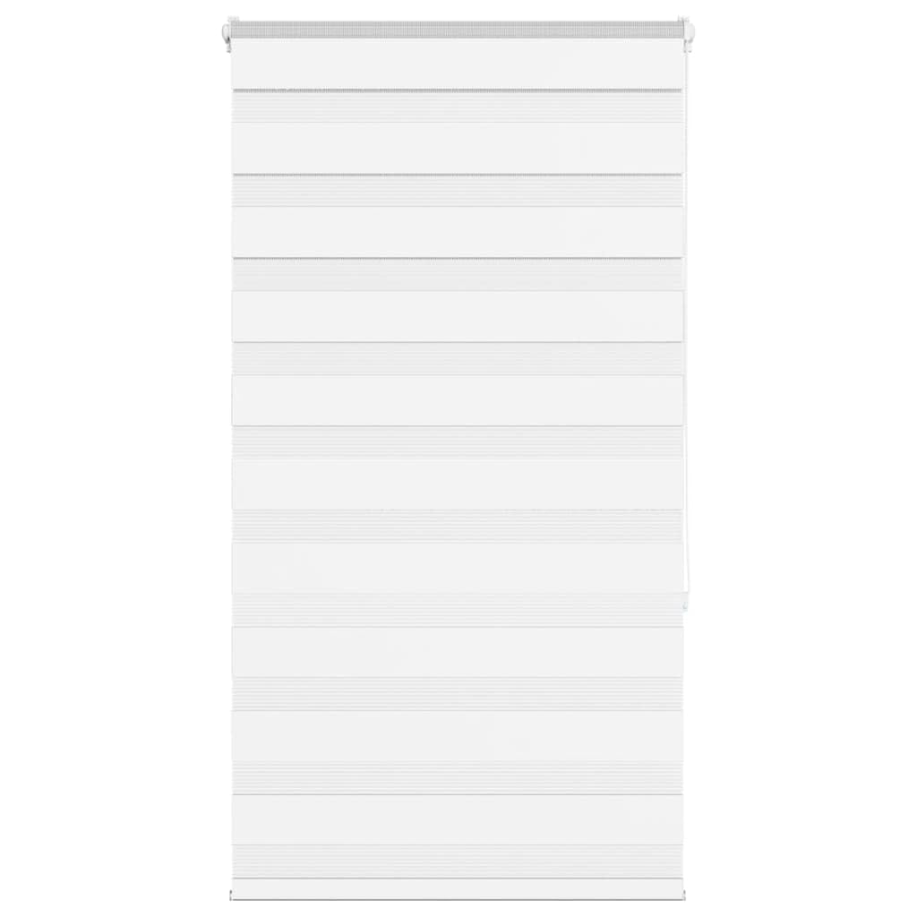 Vidaxl White Zebra Roller Blind - 75X150 Cm Modern Polyester Dual Layer Window Covering