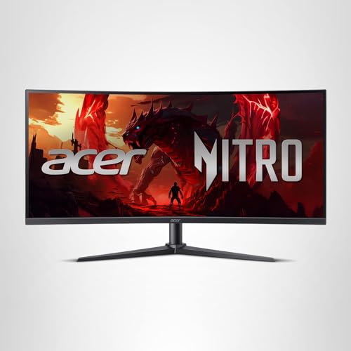 Acer-Nitro-34-Gaming-Monitor-QHD-3440-x-1440-1500R-219-Curved-AMD-FreeSync-Premium-200Hz-Refresh-Rate-1ms-VRB-sRGB-99-1-x-Display-Port-14-2-x-HDMI-21-Ports-XZ340CUR-X0bmiiphx Acer Nitro 34” Gaming Monitor | QHD 3440 x 1440 | 1500R 21:9 Curved | AMD FreeSync Premium | 200Hz Refresh Rate | 1ms (VRB) | sRGB 99% | 1 x Display Port 1.4 & 2 x HDMI 2.1 Ports | XZ340CUR X0bmiiphx - Image 1
