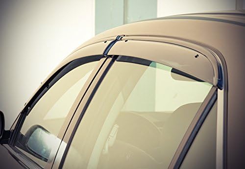 WellVisors Window Visors Wind Deflectors Compatible with Honda 2003-2007 Accord Sedan 4 Door with Black Trim Rain Guards 3-847HD016
