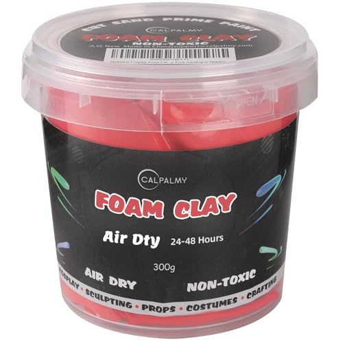 Image of Moldable Cosplay Foam Clay Red Colors (300g) - High Density and Quality for Intricate Designs | Air Dries to Perfection for Cutting with a Knife or Rotary Tool, Sanding or Shaping