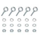 uxcell 5 Pack M8 Galvanized Carbon Steel Eye Bolts, 5/16