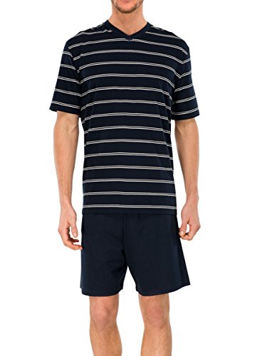 Preisvergleich Produktbild Schiesser Herren Anzug Kurz Zweiteiliger Schlafanzug, Blau (dunkelblau 803), 56