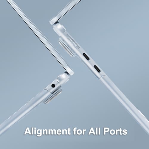 Image of MOSISO Compatible with MacBook Air 13 inch Case M5 2026 M4 2025 M3 M2 2024-2022 A3449 A3240 A3113 A2681,Hard Shell&Keyboard Cover&Screen Film&Pouch for MacBook Air 13.6 inch Case, Crystal Sky Blue