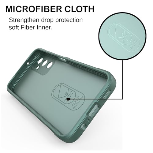 Image of amazon basics Mobile Cover for Samsung Galaxy A25 5G | Full Camera Protection | Liquid Silicon Case | Flexible Bumper Case for Samsung Galaxy A25 5G (Green)