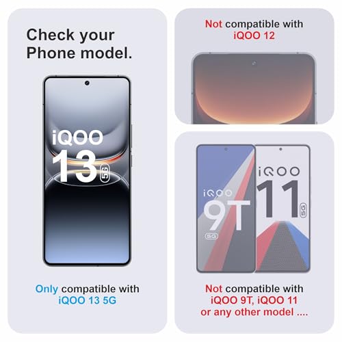 Image of Military-Grade Gorilla Tempered Glass For iQOO 13 5G (6.82 Inch) With Installation Kit | Edge to Edge Coverage | Black