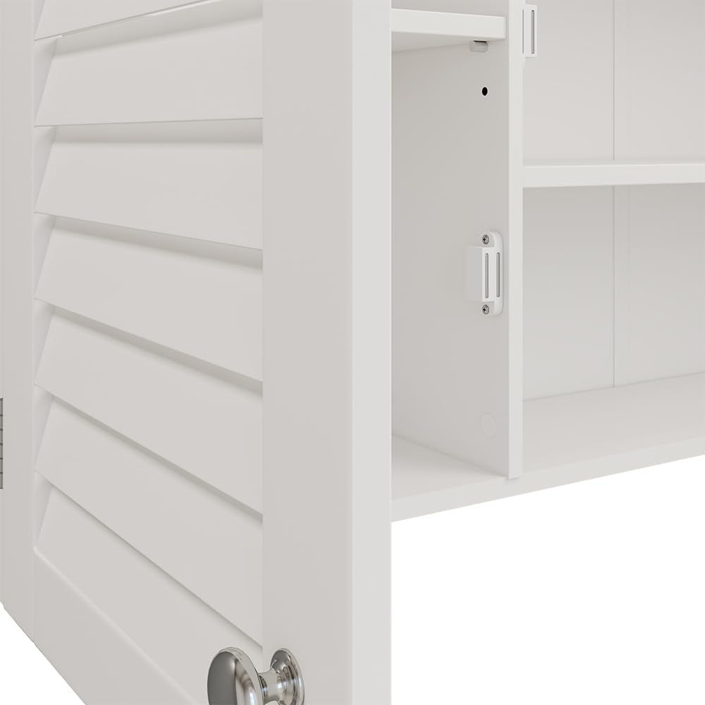 Vicco Armoire de Toilette Riad, Blanc, 68x48cm avec 2 Portes, pour Montage Mural pour Le Rangement des Accessoires de Salle de Bain