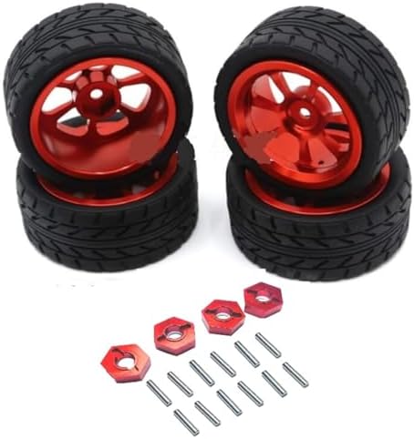Upgrade Metal Wheels Tires for 1/14 MJX Hyper Go H14BM 14209 14210 Parts Upgrades Hyper go H14BM 14209 14210 Wheels Tires,Wheel Hex.for Hyper Go 14300D1 14300D2 14300E1 14300E2 Wheel Tire image 2