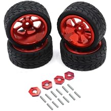 Upgrade Metal Wheels Tires for 1/14 MJX Hyper Go H14BM 14209 14210 Parts Upgrades Hyper go H14BM 14209 14210 Wheels Tires,Wheel Hex.for Hyper Go 14300D1 14300D2 14300E1 14300E2 Wheel Tire
