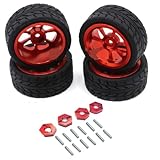 ZDingTech Upgrade Metal Wheels Tires for 1/14 MJX Hyper Go H14BM 14209 14210 Parts Upgrades Hyper go H14BM 14209 14210 Wheels Tires,Wheel Hex.for Hyper Go 14300D1 14300D2 14300E1 14300E2 Wheel Tire