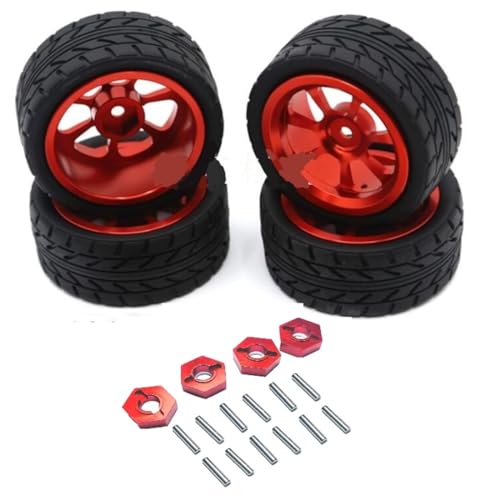 ZDingTech Upgrade Metal Wheels Tires for 1/14 MJX Hyper Go H14BM 14209 14210 Parts Upgrades Hyper go H14BM 14209 14210 Wheels Tires,Wheel Hex.for Hyper Go 14300D1 14300D2 14300E1 14300E2 Wheel Tire